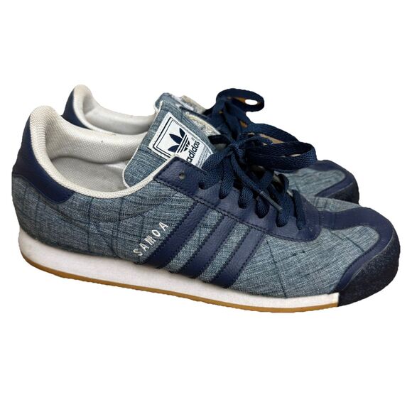Adidas Samoa Denim Blue/Grey Shoes Mens Size 11 Tennis Walking Low Top - Picture 1 of 13